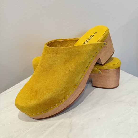 Charlotte Stone Shoes - 🔥NWOT Charlotte Stone Retro Suede Clogs Women’s Wooden Platform Mule Slides🔥